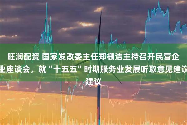 旺润配资 国家发改委主任郑栅洁主持召开民营企业座谈会，就“十五五”时期服务业发展听取意见建议